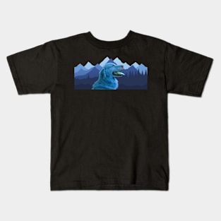 Dog and mountains Kids T-Shirt